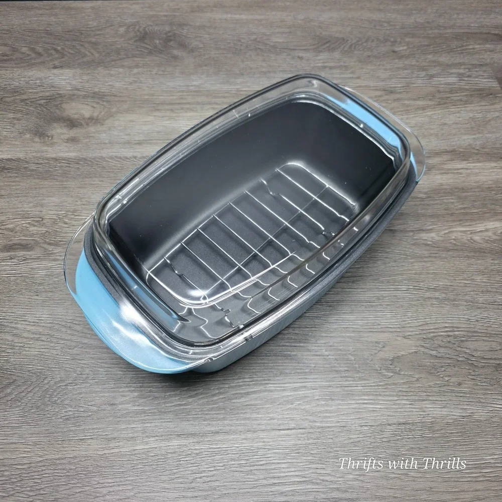 Cook' Essentials Blue 6 Qt Casserole Dish -  Cast Aluminum With Wire Rack - New‎